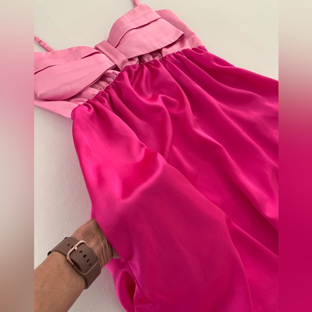 Show Me Your Mumu Best Bow Mini Dress in Colorblock Pink - Picture 13 of 17
